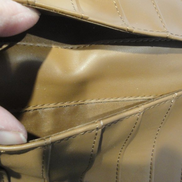 Joy Mangano Brown/Tan Wallet with 2 Zippered areas - Picture 11 of 13